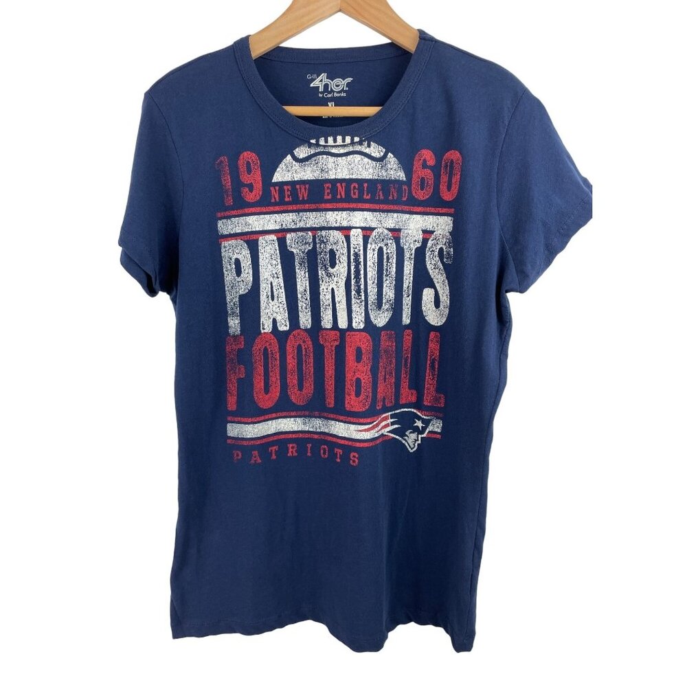 NFL New England Patriots Blue T-shirt Womens Size XL G-III 4her Carl Banks